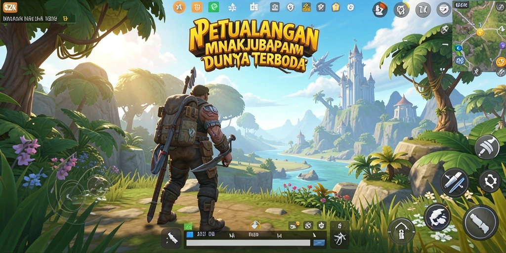 Gameplay 5ZK yang menampilkan dunia terbuka yang luas dan penuh petualangan.