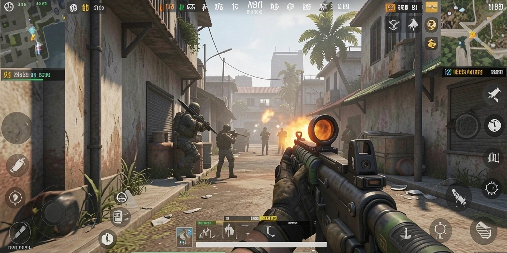 Screenshot permainan AYU89 dengan aksi tembak-menembak seru.