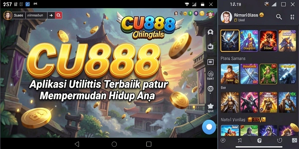 Tangkapan layar aplikasi CU888 dengan tampilan antarmuka yang ramah pengguna.