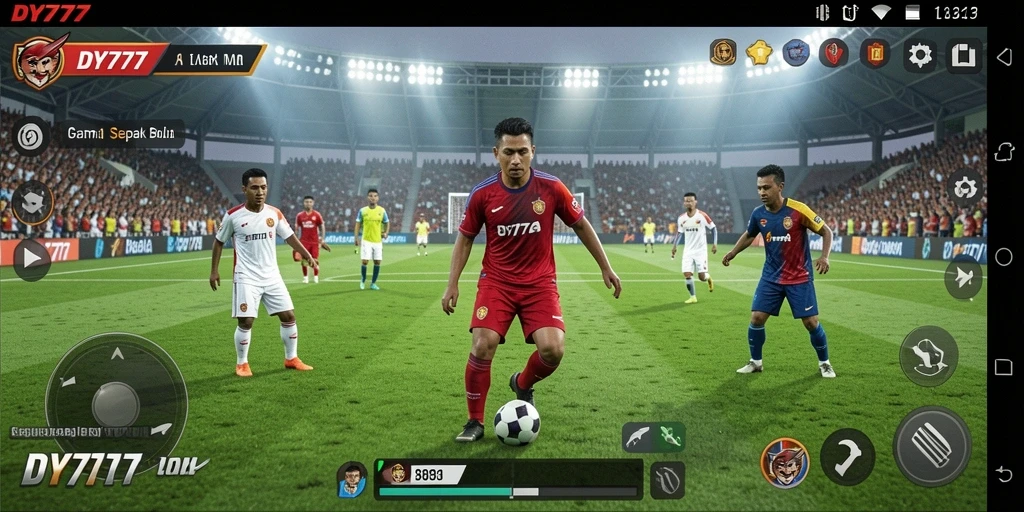 Tampak gameplay DY777 yang menarik dan menegangkan dalam pertandingan sepak bola.