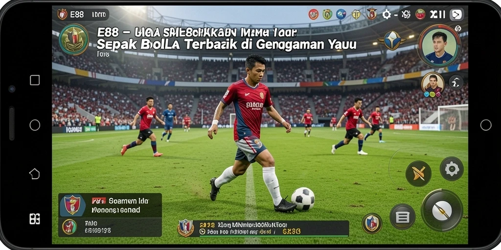 Tampilan permainan E88 yang seru dan penuh aksi sepak bola.