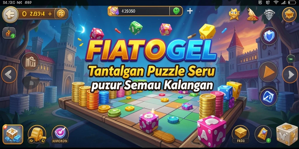 Screenshot gameplay FIATOGEL menampilkan tantangan puzzle menarik.