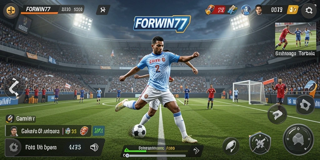 Tampilan gameplay FORWIN77 yang dinamis dan menarik.