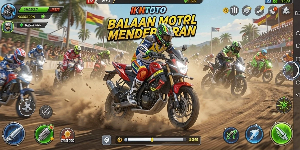Tampilan gameplay seru dari IKNTOTO di trek balap.