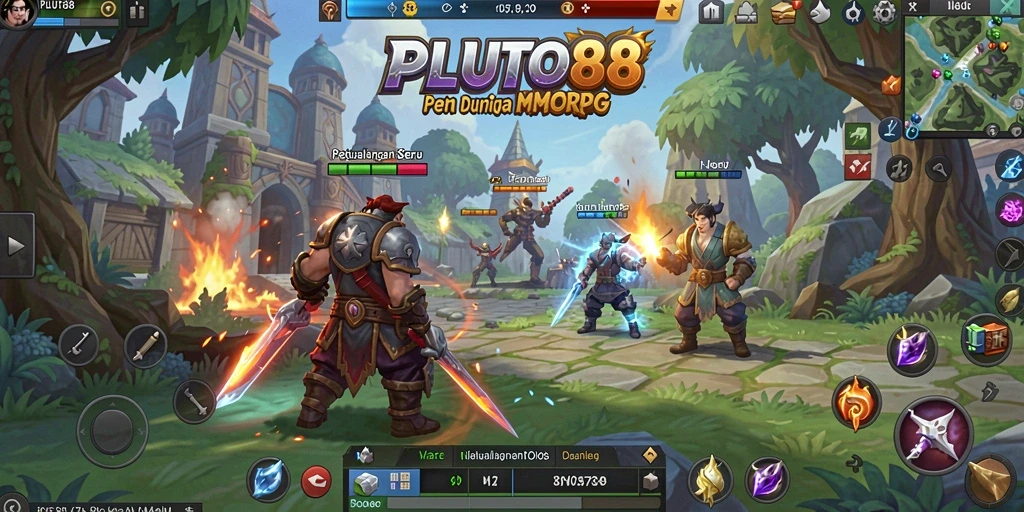 Tangkapan layar gameplay <strong>PLUTO88</strong> menunjukkan aksi menakjubkan di dunia MMORPG.